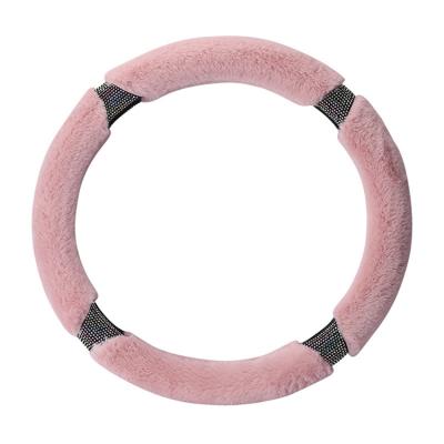 China Luxury Car Accessories Steering Wheel Cover Plush Steering Cover With Drill for sale