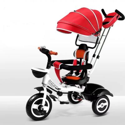 China Ride On Toy Christmas Promotion 2022 4 IN 1 Baby Stroller Baby Stroller Tricycle High Quality Kids Push Tricycle Wholesale for sale