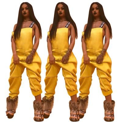 China Anti-Wrinkle Overalls Women Loose Casual Wide Leg Fashionable Solid Simple Women Streetwear Pants Sexy Springs Autumn Women Overall for sale