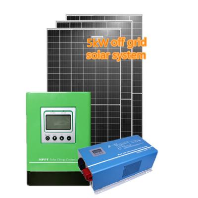 China 5kw Home Off Grid Solar Power System Solar Power System For Home With Solar Charge Controllers for sale