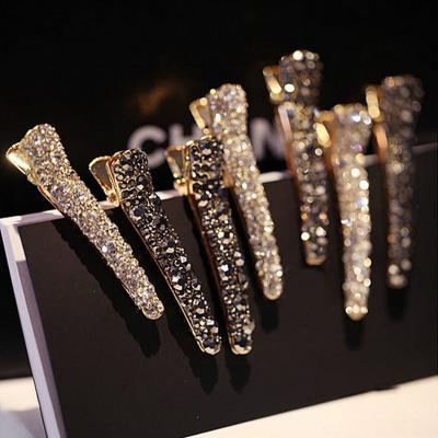 China Korean Bling Crystal Women Girls Rhinestone Hair Pins Barrette Hair Clip Headwear For Boutique Style Styling Tool Accessories for sale