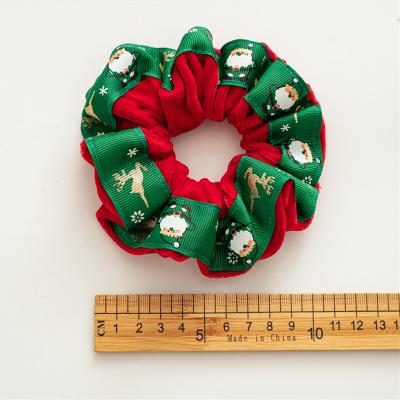 China American Newcomer Christmas Hair Scrunchies Ribbon Velvet Hair Tie Loop Hair Rope Soft Comfy for sale