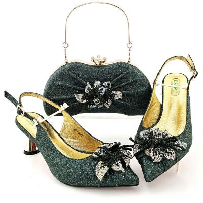 China Fashion Trend Finely Processed African Party Wedding Shoe And Bag Set for sale