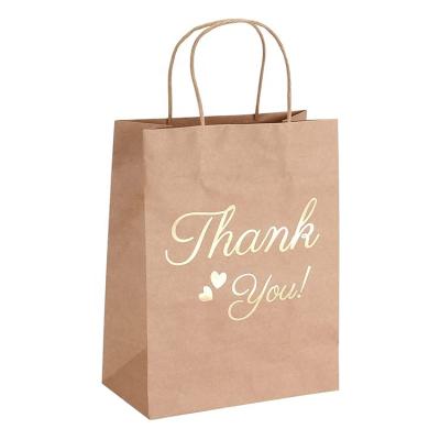 China Disposable Portable Paper Bags Thank You Thanksgiving Wedding Birthday Event Gift Packaging Bag for sale