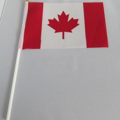 China Custom 14*21cm Polyester Waterproof National Flag Canadian Country Hand Flag for sale