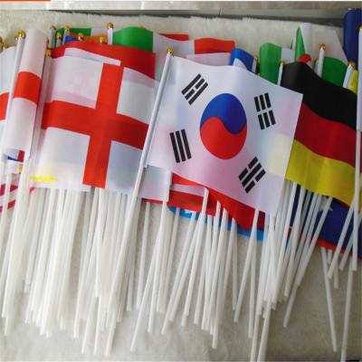 China Waterproof Mini 14*21 Flags All Country Hand Flag Waving Portable Banner Small National Flag Decorate Supplies for sale