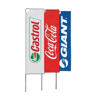 China Outdoor Waterproof Rectangle Beach Flag Pole Stands Advertising Flag For Ptomotion for sale