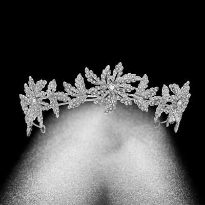 China Tiara Meiduo The New Bridal Hair Accessories Rhinestones Bridal Baroque Princess Leaves Wedding Crowns for sale