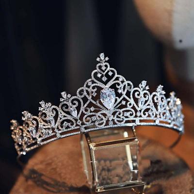 China Bridal Hair Accessories Tiara Meiduo Elegant Exquisite Zircon Headpiece Crystal Wedding Crown Tiara for sale