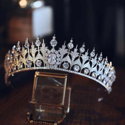 China Luxury Bridal Hair Accessories Meiduo Wholesale Tiara Princess Hair Accessories Shapes Wedding Pageant Cubic Zirconia Flower Tiara Crowns for sale