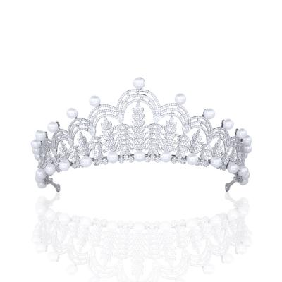 China European Popular Luxury Girl Crystal Zircon Crown Tiara Wedding Meiduo Rhinestone Fashion Pageant Crown for sale