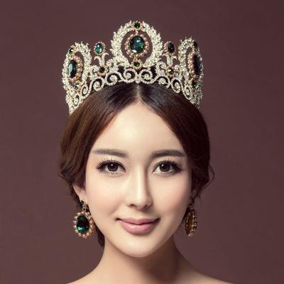 China Tiara Meiduo Baroque Big Crown Bride Hair Accessories Restoring Bridal Crowns Ways Diamond Pearl Crown For Wedding Antique Hair Accessories for sale