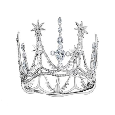 China Meiduo Ladies Hair Decoration Wholesale Princess Beauty Pageant Rhinestone Wedding Crown Full Round Pageant Crown for sale