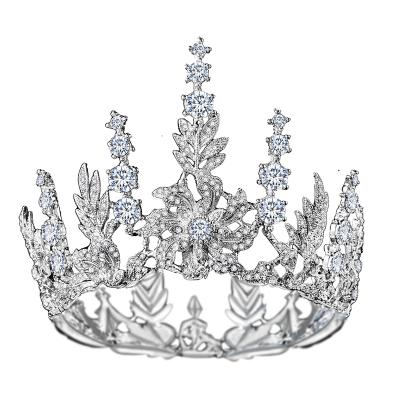 China Meiduo wholesale rhinestone princess crystal pageant ladies hair decoration crowns large weddingfull round crowns for sale