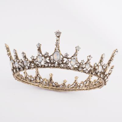 China Round Tiara Meiduo Fashionable Beauty Pageant Bride Hair Accessories Full Crown Baroque Queen Bride Hair Accessories Tiara Crown for sale