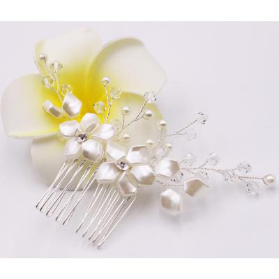 China Fashion Meiduo Wedding Flower Personalized Bridal Hair Combs Pearl Headpiece Jewelry Hair Accessory Comb for sale