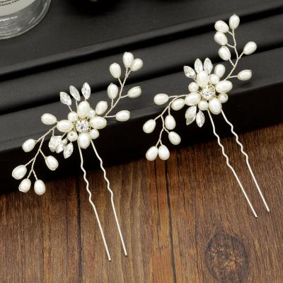 China Fashion Meiduo Fashion Wedding Hair Ornaments Accessories Beads Handmade Women Headdress Craft U Shape Hair Pins for sale