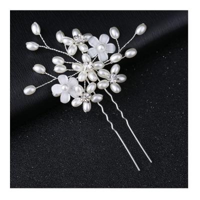 China Fashion Meiduo Jewelry Handmade Women Bead Crystal Hair Accessory Bridal Gold U Shape Hair Pins Wedding for sale