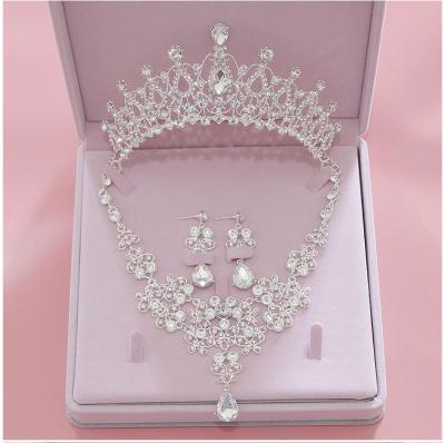 China Luxury Shining Meiduo Rhinestone Tiaras Anniversary Jewelry Sets For Women Bridal Crown Wedding Pageant Party Hair Accessories for sale