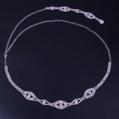 China Decoration Long Crystal Pendant Rhinestone Back Chain Meiduo Dress Accessories Necklace For Women Body Necklace Jewelry for sale