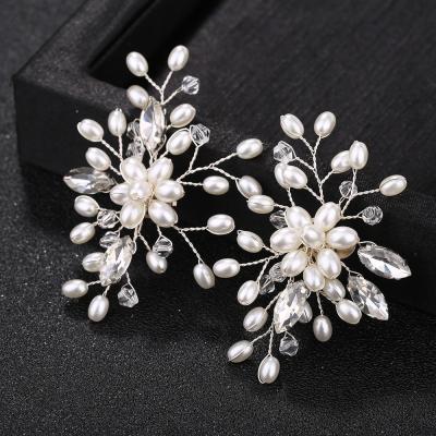 China Meiduo Handmade Jewelry Crystal Shoes Accessories Bridal Clip Shoe Buckle For Lady Pearl Shoe Buckle Decorations for sale