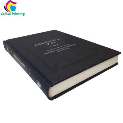 China paper & Black PU Leather Flexible Cardboard Binding Round Back Hardcover Book for sale