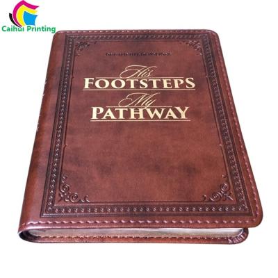 China paper & PU Gilt Edges Cardboard Round Back Leather Hardcover Book Printing for sale