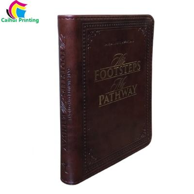 China paper & Good Cardboard Price Gold Stamping Leather Bound Book Printing for sale