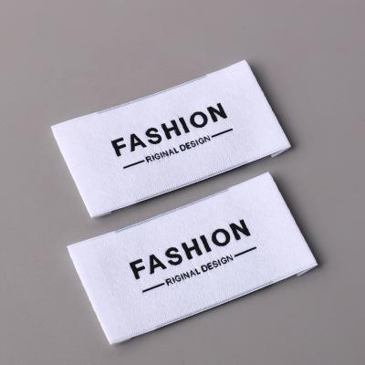 China Viable Logo Tags Iron On Custom T-shirts Neck Glitter Rpet Wig Sticker S Clothes Garment S Woven Canvas Cloth for sale