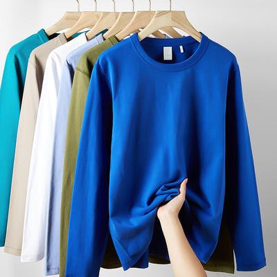 China Wholesale Custom Anti-Wrinkle Logo Long Sleeve Blank Tshirt In Stock 100% Cotton Blank T-Shirt For Men&Women for sale