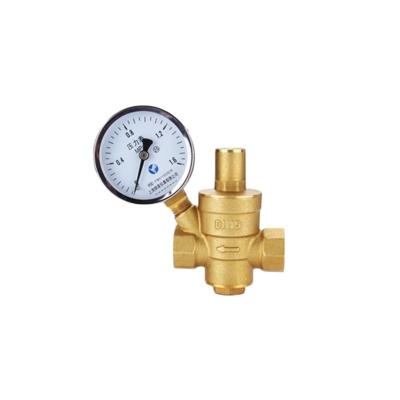 China General Brass Threaded Adjustable Pressure Control Valve Reducing Valve Pressure Relief Valve With Pressure Gauge for sale