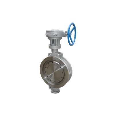 China General stainless steel CF8, CF8M wafer type PN16 DN50 triple eccentric butterfly valve with worm gear actuator for sale