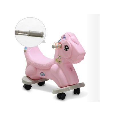 China Eco-friendly Outdoor Plush Slide Animal Kids Toy Plastic Baby Chair Rocking Horse With Wheels For Kids for sale