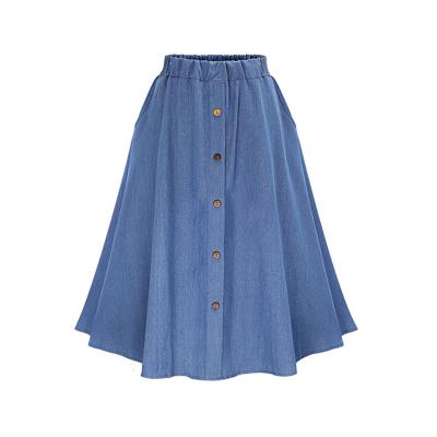 China 2022 Breathable Midi Ladies Lattice Skirt New Arrival Blue Jeans Skirt for sale