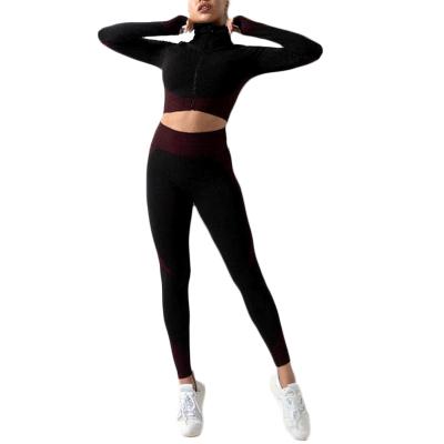 China Breathable Seamless Yoga Set Sports 2 Pieces Set Women Gym Fitness Sets for sale