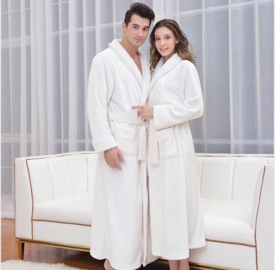 China Unisex Flannel Bathrobe Winter Long Kimono Flannel Robe Women Nightgown Bathrobe Homewear Soft High Quality QUICK DRY Home Wear for sale