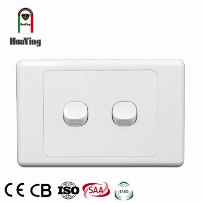 China ABS/PC Australia Plastic 2 Gang 2 Way Switch Wall Switch Wall Recessed for sale