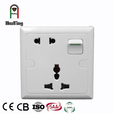 China Home Outlet 3 Pin White Plastic Strip Electrical Socket 1 Outlet And Single Strip Lamp Switch for sale