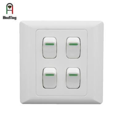 China British Standard 4 Plastic Strip Residential Electric ABS/PC Factory Wall Switch In India for sale