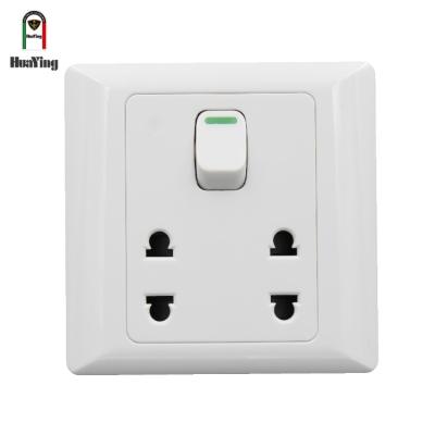 China 250V 10a1 Home Electrical Standard Grounding Switch Two Pin Ellipse Wall Socket for sale