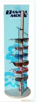 China Custom Decals Acrylic Pop Display Glasses Rack Sign Holder With Spinning Base for sale