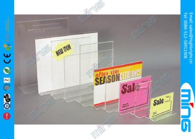 China Countertop Clear Acrylic Display Stands / Sign Holder for Shop Display for sale