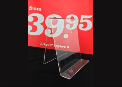 China Custom Clear Acrylic Sign Holder , Acrylic Menu Poster Holders For Display for sale