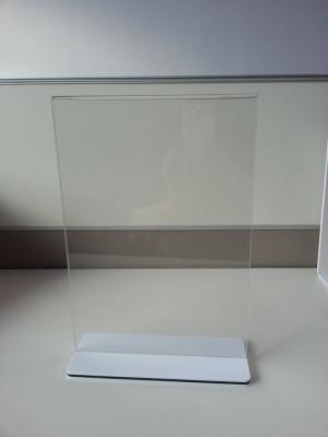 China Restaurant Clear Acrylic Sign Holder Menu Stand Plexiglass Label Holders for sale