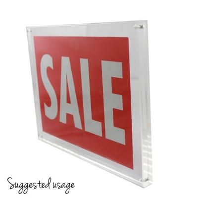 China Plexiglass Clear 11 x 17 Acrylic Sign Holders Wall Mount For Advertising Display for sale