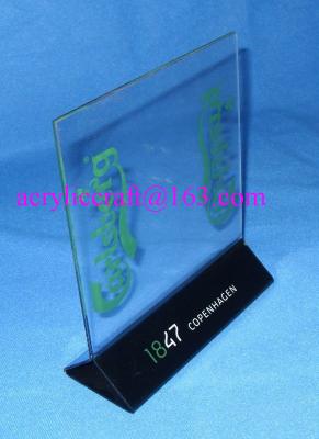 China Triangular base series acrylic menu holder / acrylic label holders / acrylic sign holder for sale