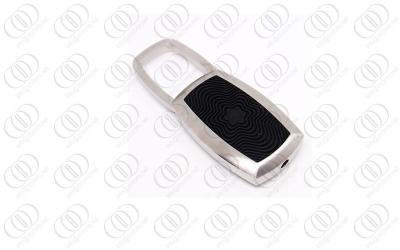 China Fashion Black Rubber Keychain Full Brushed Spring Stainless Steel for sale