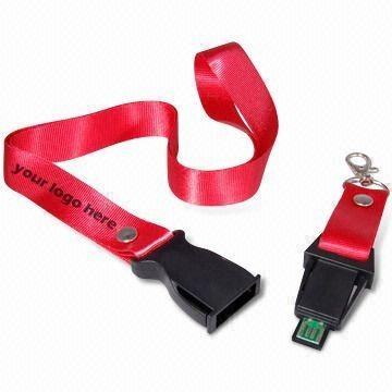 China Lanyard Plastic / Polyester USB Flash   Memory with Customized Logo Printing for sale