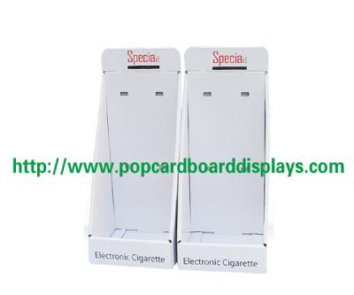 China Advertising E-Cigarette Cardboard Counter Displays With Peg Hooks for sale