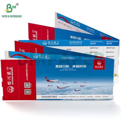 China 175g Custom Thermal Airline Flight Tickets Boarding Pass Paper 18.8cm x 8.3cm for sale